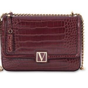 Victoria's Secret Plum Croc-Embossed Shoulder Bag